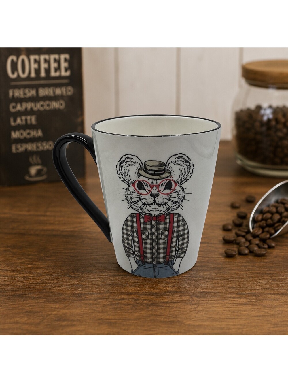 Signature Housewares Hipster Animal Mugs Mouse